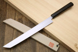 Yoshihiro Hongasumi White Steel Sakimaru Takobiki Sushi Sashimi Japanese Knife Ebony Handle
