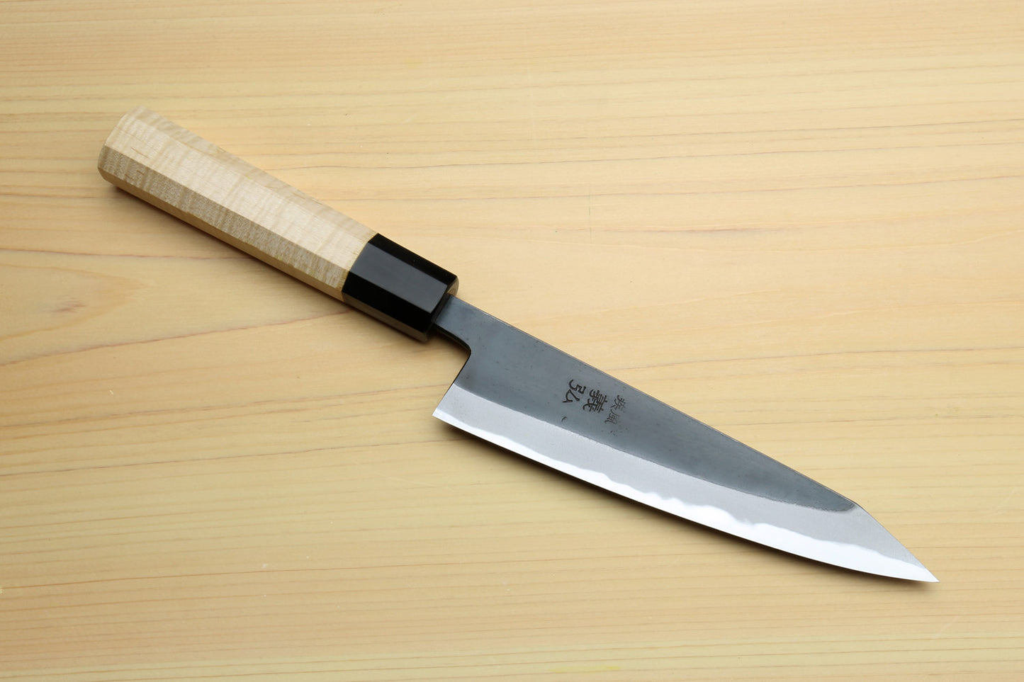Yoshihiro High Carbon Blue Steel #2 Kurouchi Petty-Kiritsuke Utility Knife with Kaede Handle