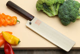 Yoshihiro VG-10 46 Layers Hammered Damascus Nakiri Japanese Vegetable Knife Rosewood Handle - *Narrow Blade (6.5"(165mm))