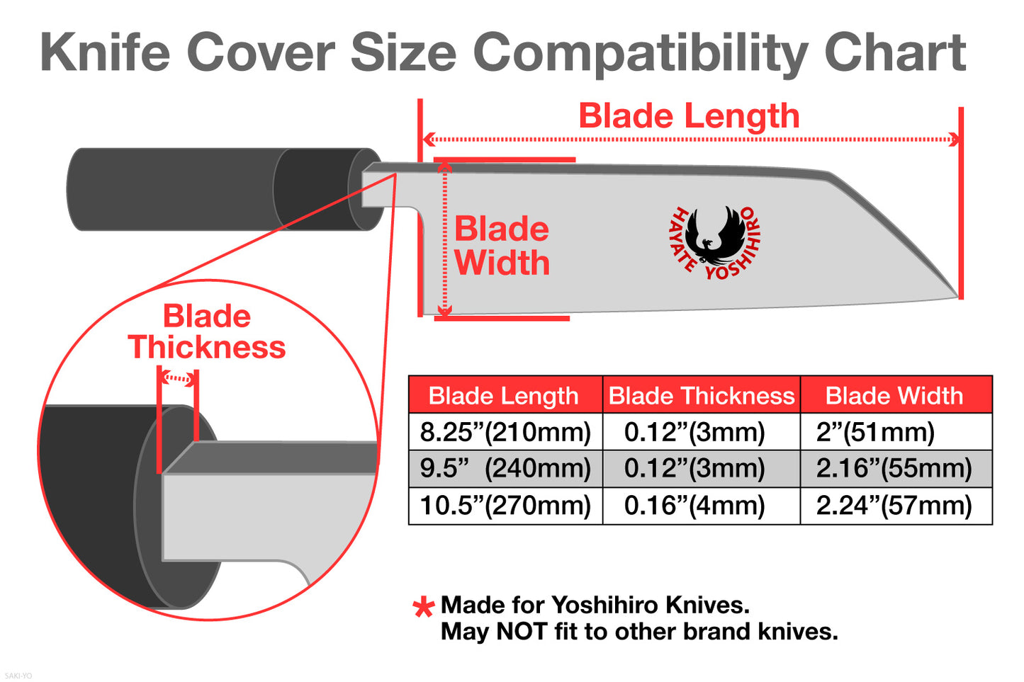Yoshihiro Magnolia Wooden Blade Protector Saya Cover for Double-Edged Kiritsuke
