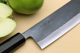 Yoshihiro Kurouchi Black-Forged Blue Steel Stainless Clad Nakiri Japanese Vegetable Knife (Ebony Handle)