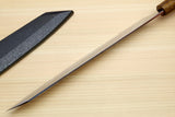 Yoshihiro Gintsuru Ginsan Stainless Steel Yanagi Kiritsuke Mirror Finished Sushi Sashimi Japanese Knife Ebony Handle with Sterling Silver Ring
