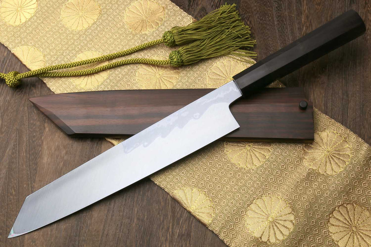 SENKEN 9 Japanese Kiritsuke Knife with Emerald Green Resin Handles - Engraved Japanese Chef Knife for Home Kitchen & Professionals, Razor Sharp
