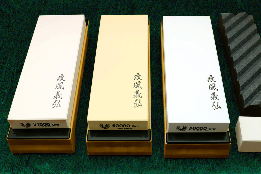 Set of Yoshihiro sharpening whetstones in various grits