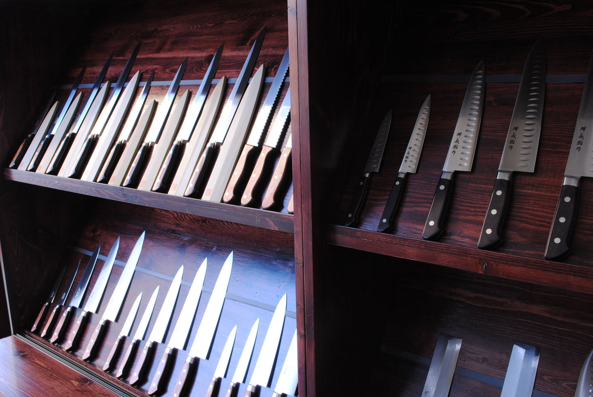 Yoshihiro Cutlery knife case holding a set of Japanese kitchen knives