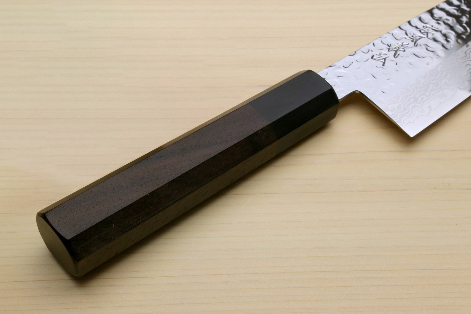 Yoshihiro VG-10 46 Layers Hammered Damascus Kiritsuke Multipurpose Japanese Chefs Knife (Octagonal Shitan Rosewood Handle)