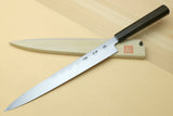 Yoshihiro Aonamiuchi Mirror-Polished Blue Steel #1 Yanagi Sushi Sashimi Japanese Knife Ebony Handle