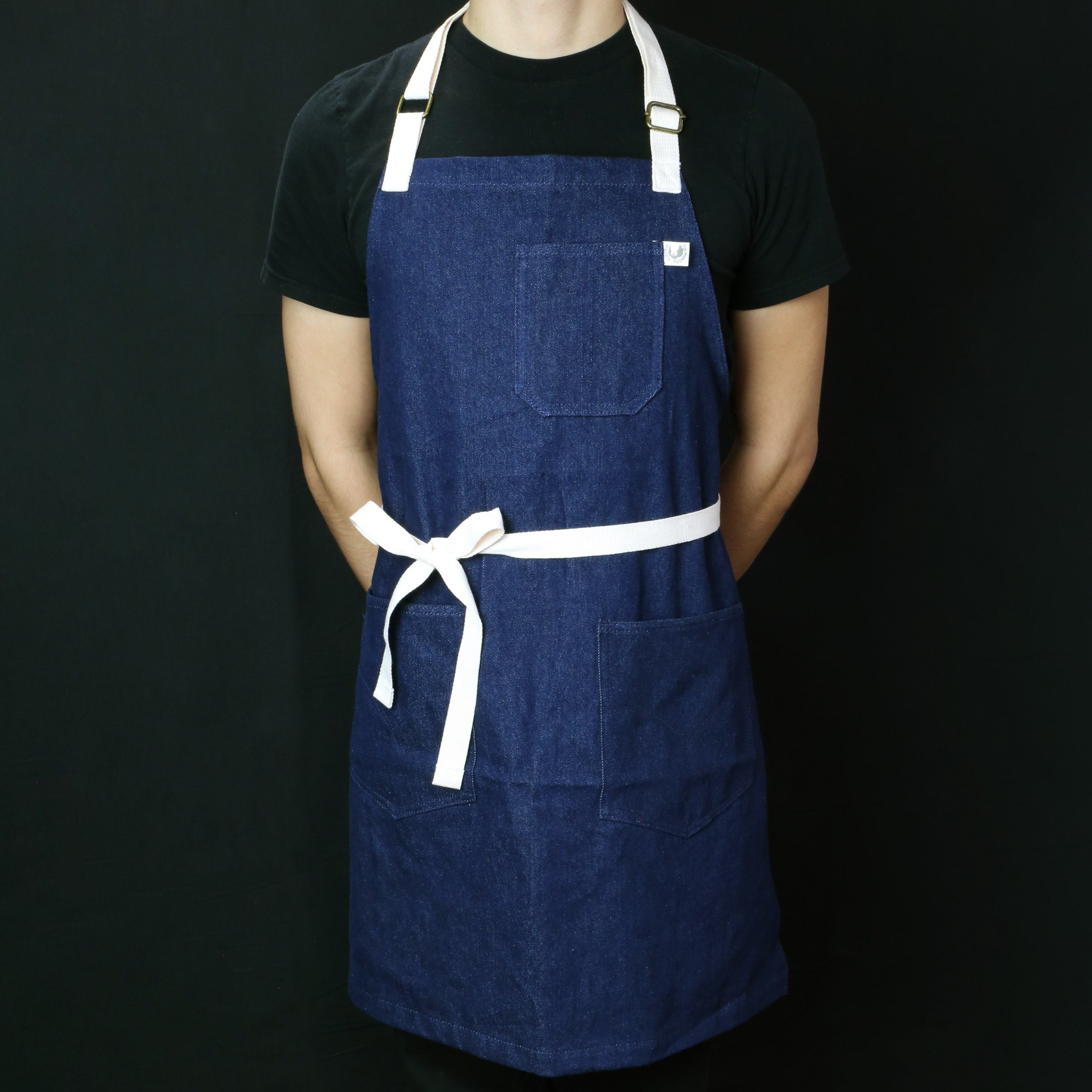 Yoshihiro Dark Navy Denim Professional Kitchen Apron
