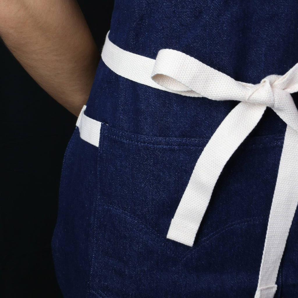 Yoshihiro Dark Navy Denim Professional Kitchen Apron