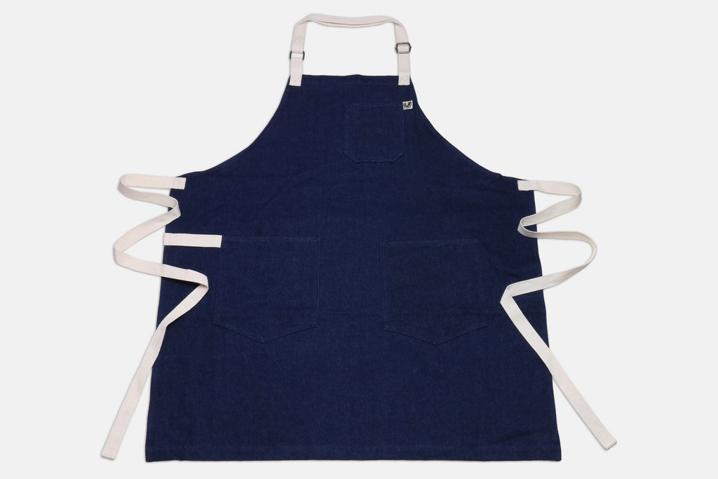 Yoshihiro Dark Navy Denim Professional Kitchen Apron