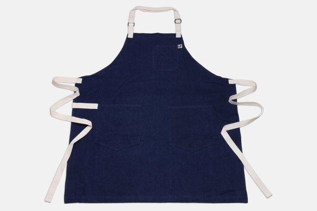 Yoshihiro Dark Navy Denim Professional Kitchen Apron