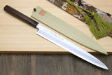 Yoshihiro Hongasumi Blue Steel Yanagi Sushi Sashimi Japanese Knife Ebony Handle