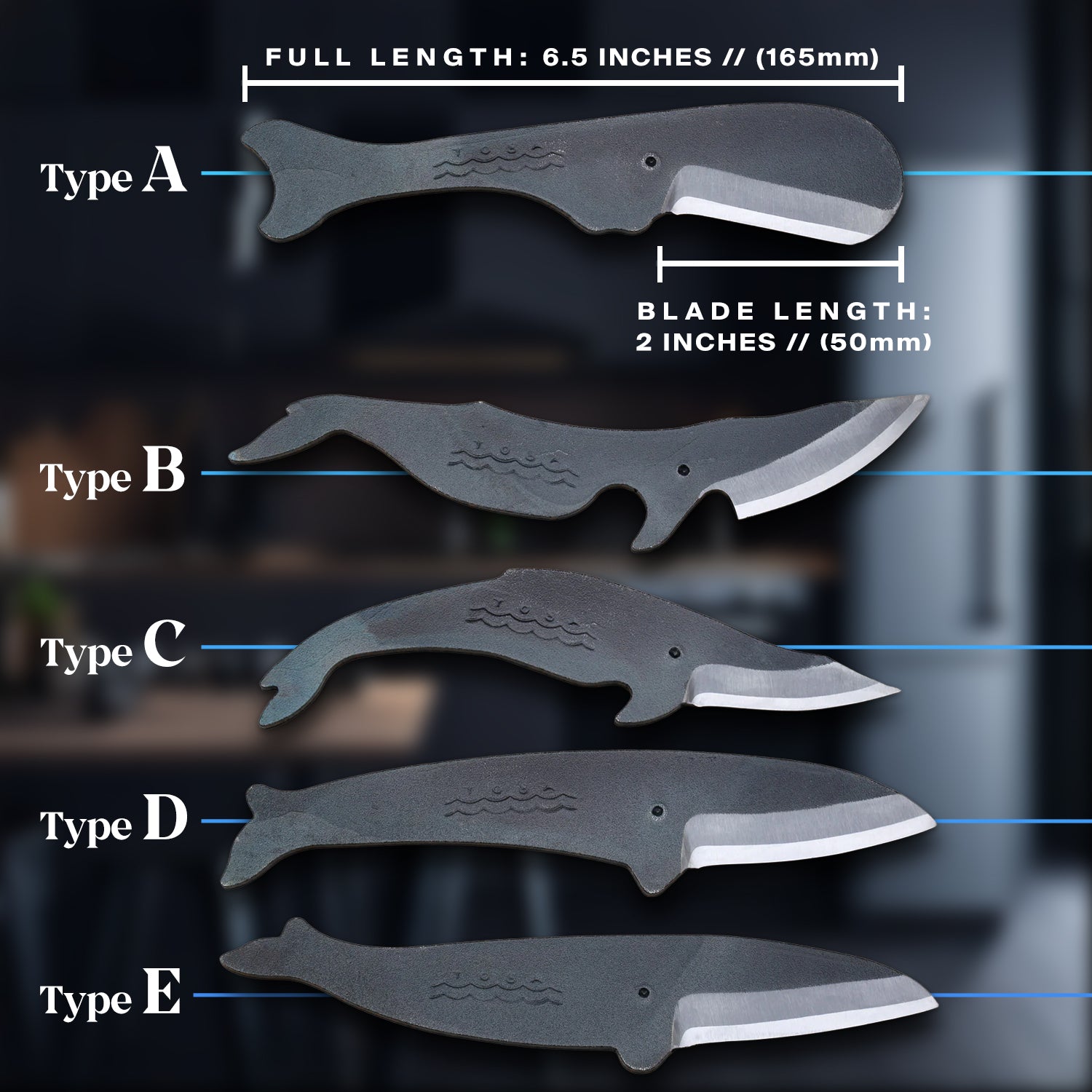 Yoshihiro Shiroko High Carbon Steel Kurouchi Kujira Whale Japanese Utility Knife (Whale A Type)