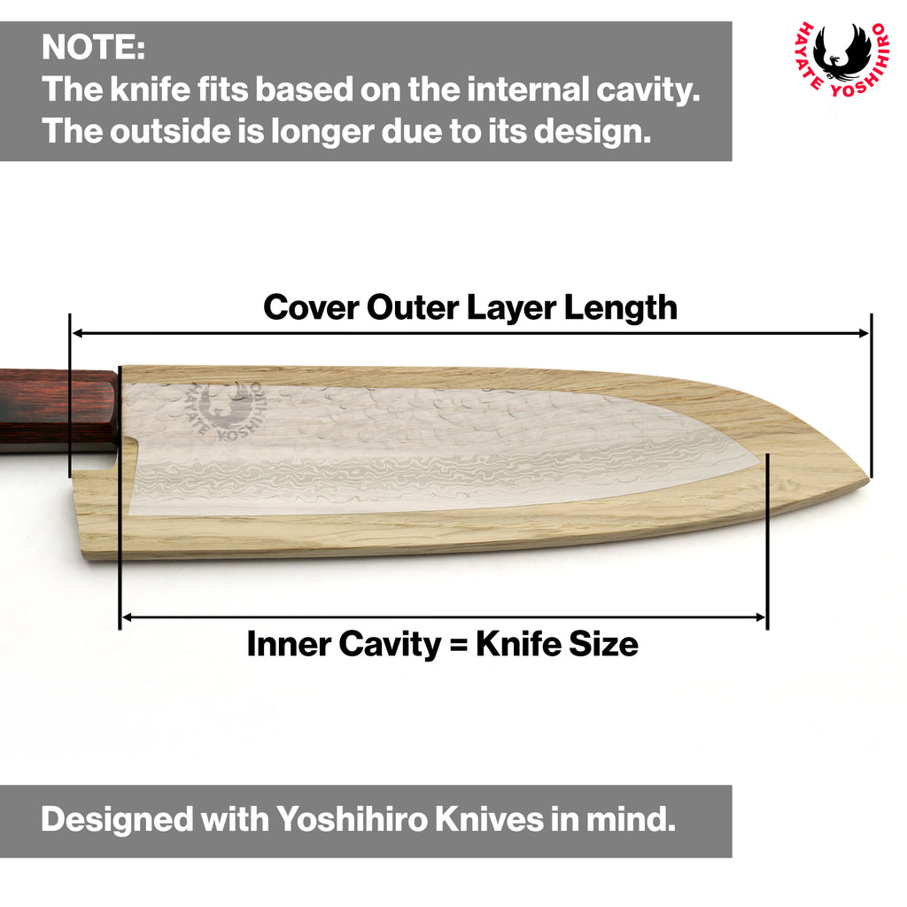 Yoshihiro Magnetic Oak Wood Saya Cover Blade Protector for Santoku