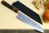 Yoshihiro High Performance Masashi SLD Damascus Steel Kiritsuke knife Mirror Polish Ebony Handle with Silver Ring