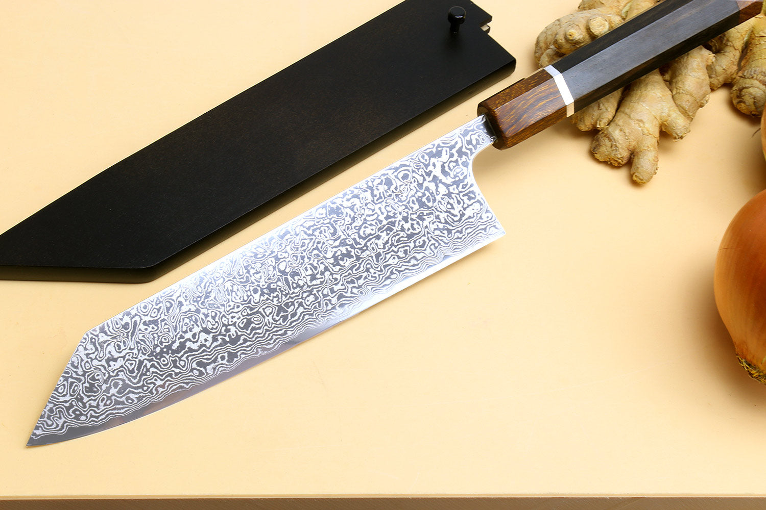 Raikiri Damascus Steel Kiritsuke Chef Knife – Senken Knives