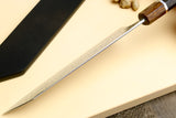 Yoshihiro High Performance Masashi SLD Damascus Steel Kiritsuke knife Mirror Polish Ebony Handle with Silver Ring