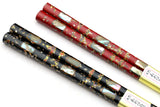 Japanese Premium Chopsticks Black & Red 2pc Set with Traditonal Abalone Shell Pattern in fine Japanese paulownia wood case Ver.1