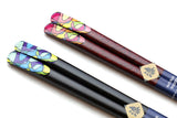 Japanese Premium Chopsticks Fukiurushi lacquered Retro Graphic with Paulownia Wooden Box