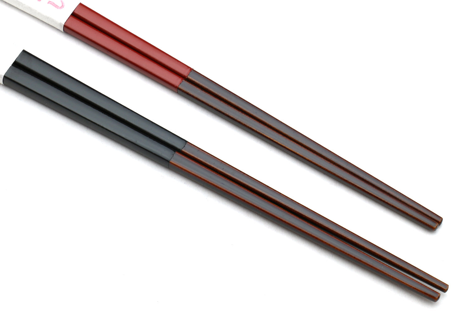 Japanese Premium Fukiurushi Chopsticks Black Red 2pc Set with