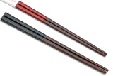 Japanese Premium Fukiurushi Chopsticks Black & Red 2pc Set with fine Japanese paulownia wood case