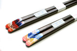 Japanese Premium Chopsticks Fukiurushi lacquered Mt. Fuji Four Seasons with Paulownia wooden box