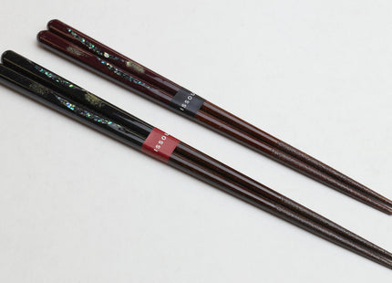 Premium Japanese Ebony Wood Chopsticks - Issou Lacquered Twin Pair in Paulownia Box