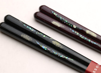 Premium Japanese Ebony Wood Chopsticks - Issou Lacquered Twin Pair in Paulownia Box