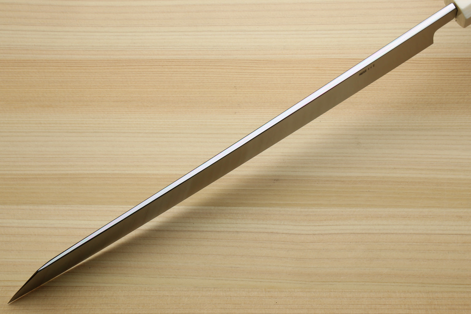 Yoshihiro Ginsan Mirror Polished Stain Resistant Steel Yanagi Kiritsuke Sushi Sashimi Japanese Knife Octagonal Handle with Alternative Ivory Bolster