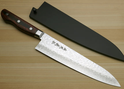 Yoshihiro VG-10 16 Layer Hammered Damascus Stainless Steel Gyuto Chefs Knife 7" (180mm)