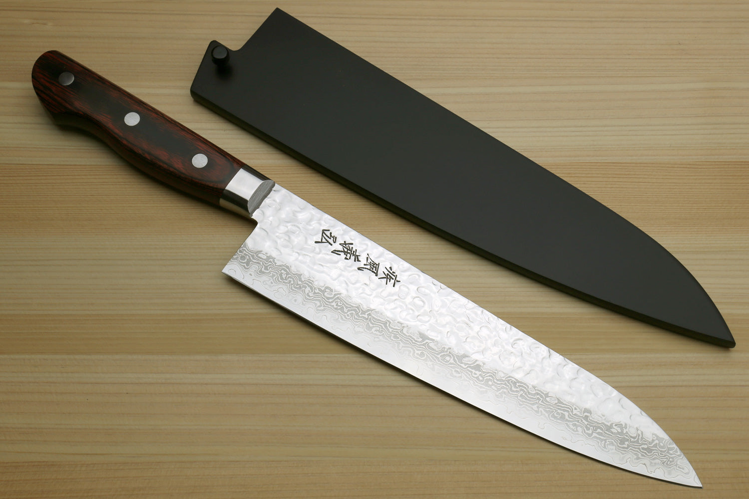 Yoshihiro VG-10 16 Layer Hammered Damascus Stainless Steel Gyuto Chefs Knife