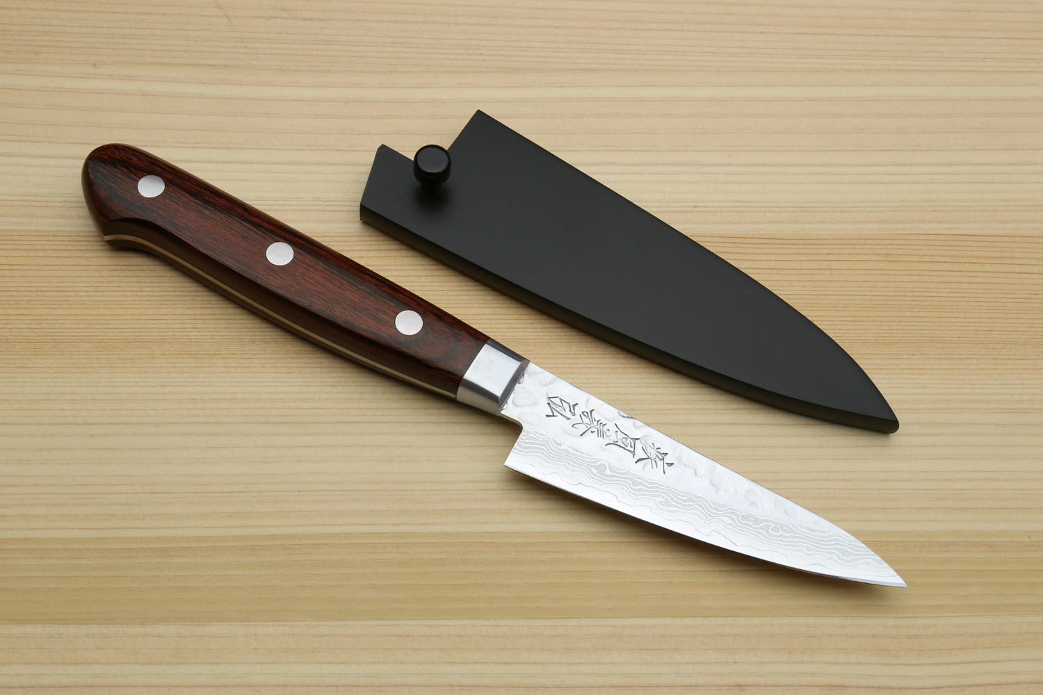 Yoshihiro VG-10 16 Layer Hammered Damascus Stainless Steel Paring Knife 3.2"