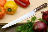 Yoshihiro VG-10 16 Layer Hammered Damascus Stainless Steel Sujihiki Slicer Chefs knife 9.5" (240mm)