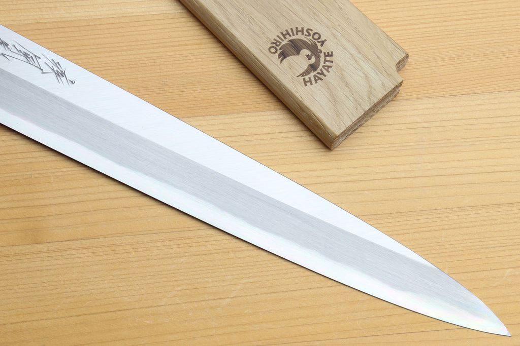 Yoshihiro Hongasumi Blue Steel Yanagi Sushi Sashimi Japanese Knife Rosewood Handle