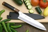 Yoshihiro High Speed Steel HAP40 Gyuto Chefs Knife Natural Ebony Handle with Sterling Sliver Ring