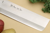 Yoshihiro High Speed Steel HAP40 Nakiri Vegetable Chefs Knife Ebony Handle with Sterling Sliver Ring