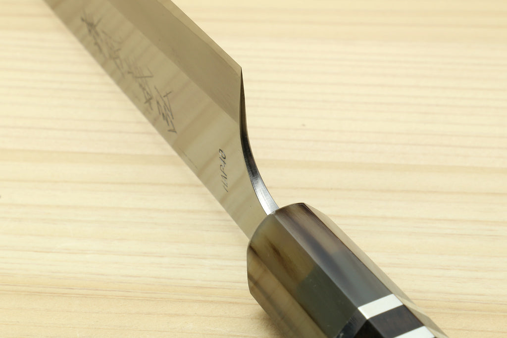 Yoshihiro High Speed Steel HAP40 Petty Multipurpose Chef Knife with Triple Ring Handle