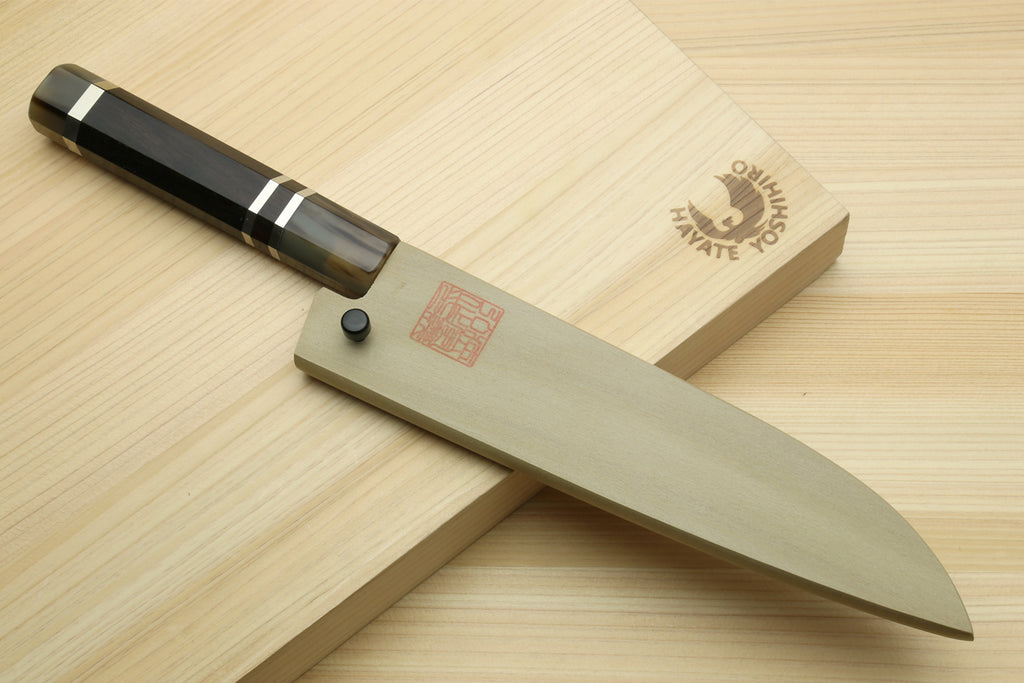 Yoshihiro High Speed Steel HAP40 Petty Multipurpose Chef Knife with Triple Ring Handle