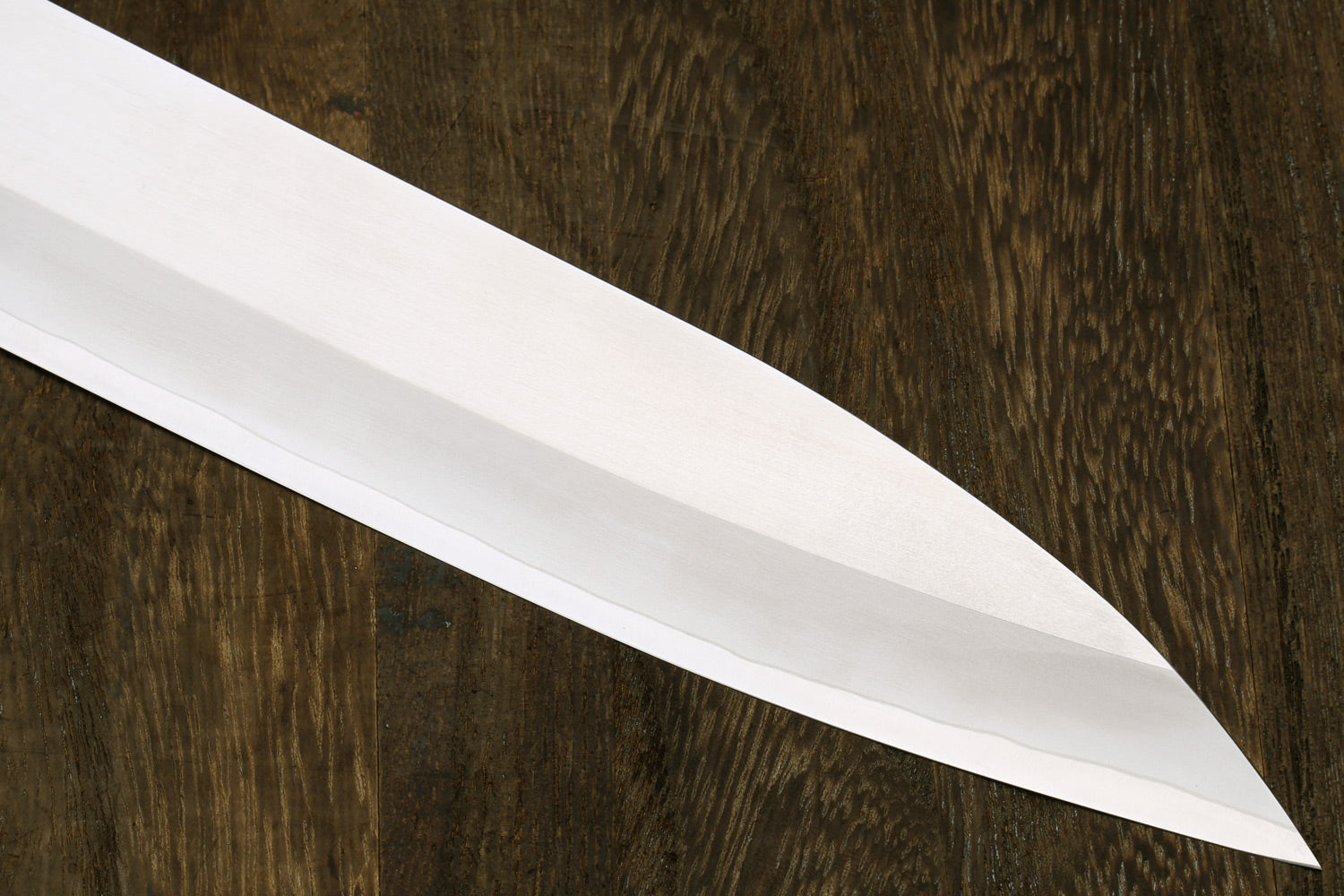 Yoshihiro High Speed Steel HAP40 Sujihiki Slicer with Triple Ring Ebony Handle (Blade Length 10.5" (270mm)) — Saya Cover Not Included
