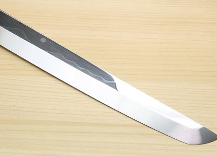 Yoshihiro Mizu Honyaki White Steel #1 Two Sided Mirror-Finished Mt. Fuji Namiukashi Sakimaru Takobiki Premium Ebony Handle - IKEDA Limited Edition (with Magnolia Saya)