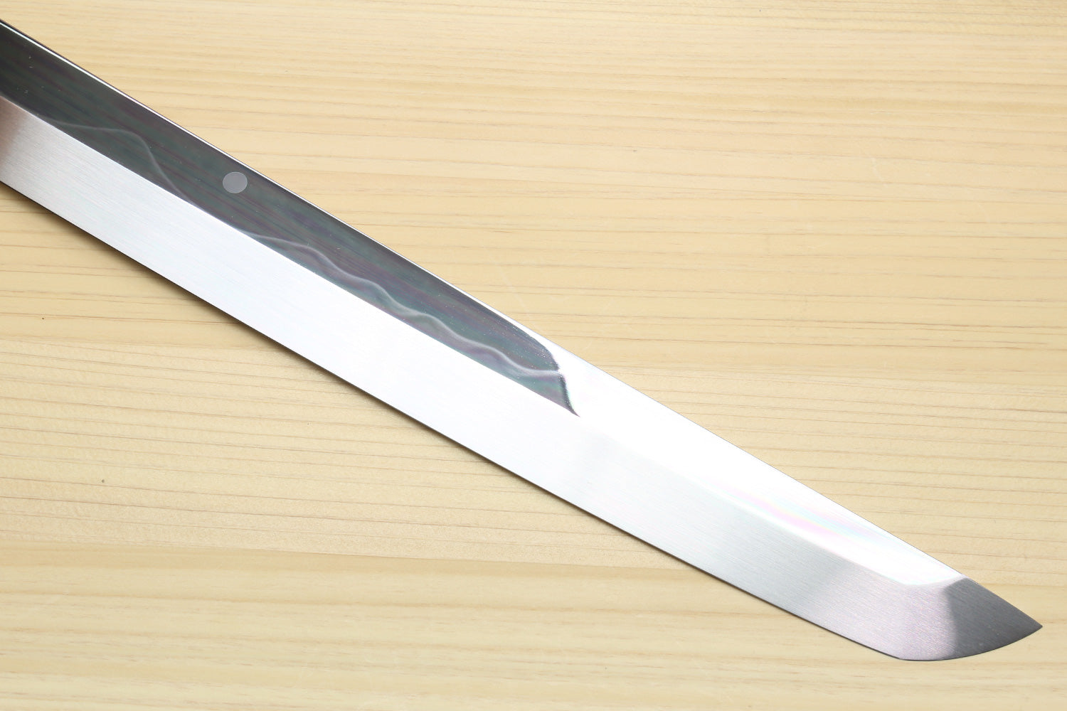 Yoshihiro Mizu Honyaki White Steel #1 Two Sided Mirror-Finished Mt. Fuji Namiukashi Sakimaru Takobiki Premium Ebony Handle - IKEDA Limited Edition (with Magnolia Saya)