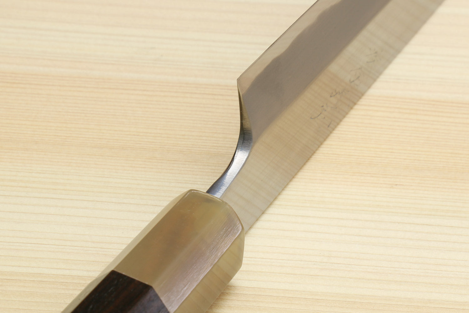 Yoshihiro Left Handed Masashi Hongasumi White Steel Yanagi Sushi Sashimi Japanese Knife Ebony Handle