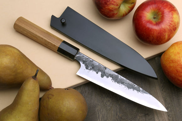 Yoshihiro Nashiji High Carbon White Steel #2 Petty Utility Japanese Chefs Knife with Magnolia Handle