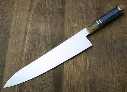 Yoshihiro AUS10 Ice Hardened Stainless Steel Gyuto Japanese Chef Knife with Ocean Blue Handle 9.5" (240mm)