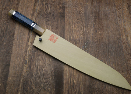 Yoshihiro AUS10 Ice Hardened Stainless Steel Gyuto Japanese Chef Knife with Ocean Blue Handle 9.5" (240mm)