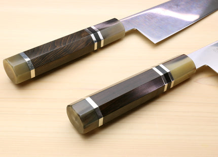 Yoshihiro AUS10 Ice Hardened Stainless Steel Gyuto Japanese Chef Knife Octagonal Ebony wood Handle with Triple ring 9.5"(240mm)