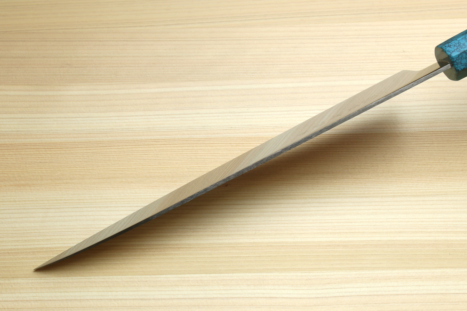 Yoshihiro AUS10 Ice Hardened Stainless Steel Gyuto Japanese Chef Knife with Turquoise Blue Handle 8.25" (210mm)