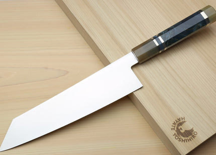 Yoshihiro AUS10 Ice Hardened Stainless Steel Kiritsuke Japanese Chef Knife with Ocean Blue Handle