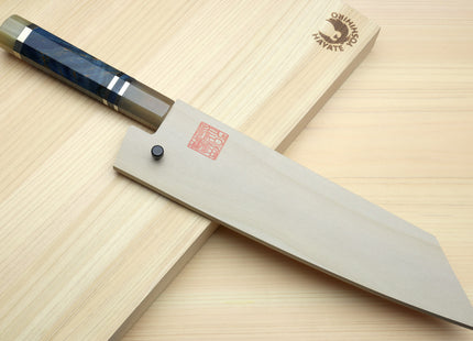 Yoshihiro AUS10 Ice Hardened Stainless Steel Kiritsuke Japanese Chef Knife with Ocean Blue Handle
