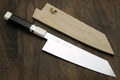 Yoshihiro AUS10 Ice Hardened Stainless Steel Kiritsuke Japanese Chef Knife Ebony Wood Handle with Alternative Ivory Bolster